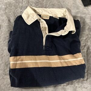 long sleeved collared striped shirt